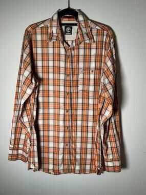 Stylish Timberland Plaid Long Sleeve Button Down Shirt